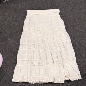 Hippie Cream Lace A-Line Skirt